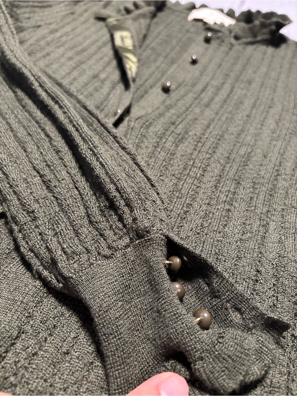 La Maille Sézane Olive Green Knit Sweater - Picture 7 of 13